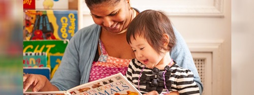 teacher reading to a child