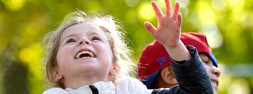 child looking up